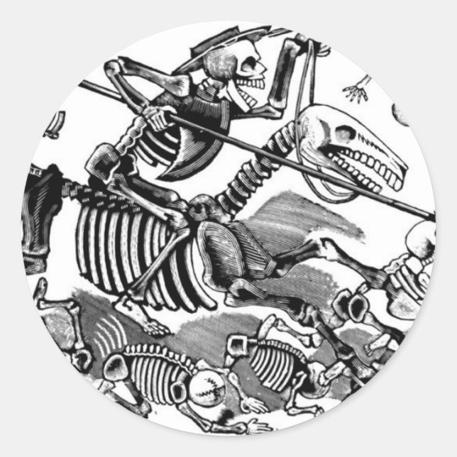 "Calavera of Don Quixote" um den Beginn des 19. Ja Runder Aufkleber (Vorderseite)