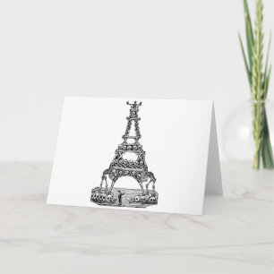 Calavera of the Eiffel Tower c. late 1800's Karte