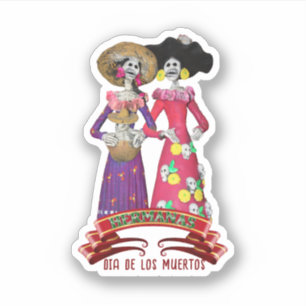 Calavera Sisters Dia De Los Muertos Aufkleber