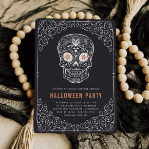 Calavera Skull Halloween-Party Einladung