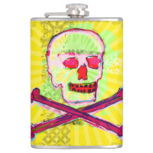 Calavera Skull pgeek NFT Art Yellow Green