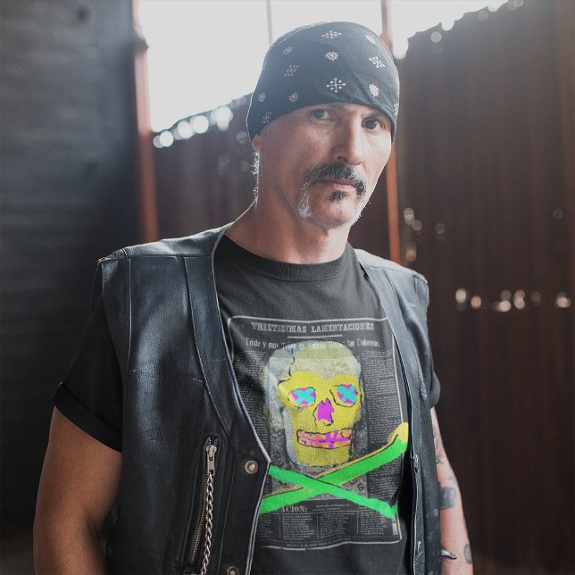 Calavera Skull Retro Vintager mexikanischer Letter T-Shirt (Von Creator hochgeladen)