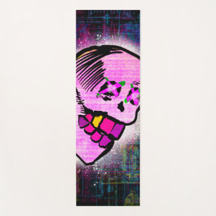Calavera Thug Style Mexican Woodcut Grunge Yogamatte