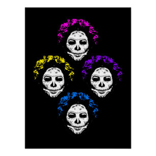 Calavera-Totenschädel im Pop-Art-Stil Poster