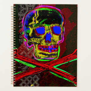 Calavera Totenschädel pGeek NFT Kunst Rot Schwarz  Planer