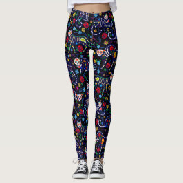 Calaveras Cats Day of the Dead Pop Leggings
