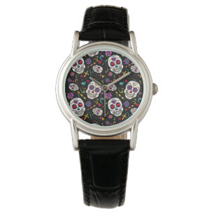 Calaveras Feier - Schwarzes Armbanduhr