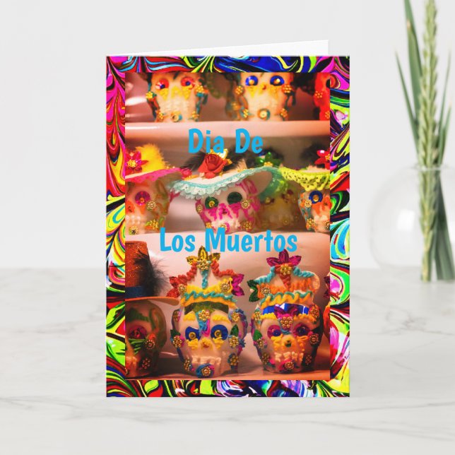 Calaveritas de Azucar, 5" x 7" Grußkarte Karte (Vorderseite)