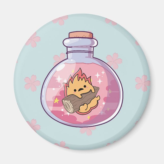 Calcifer imán de Studio Ghibli kawaii Magnet (Vorne)