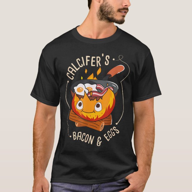 Calcifers Bacon And Egg I Camping Kochen I T-Shirt (Vorderseite)