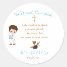 Calcomanía mi primera comunion runder aufkleber