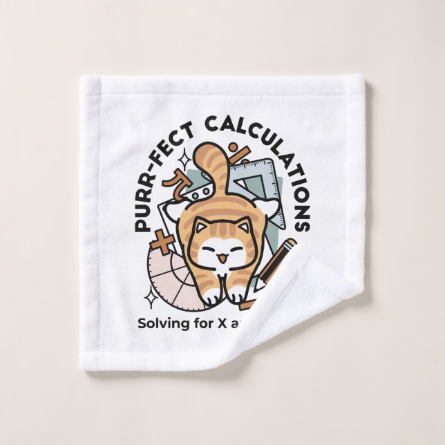 Calculs Parfaits – Création de chat de maths drôle (Gant de toilette)