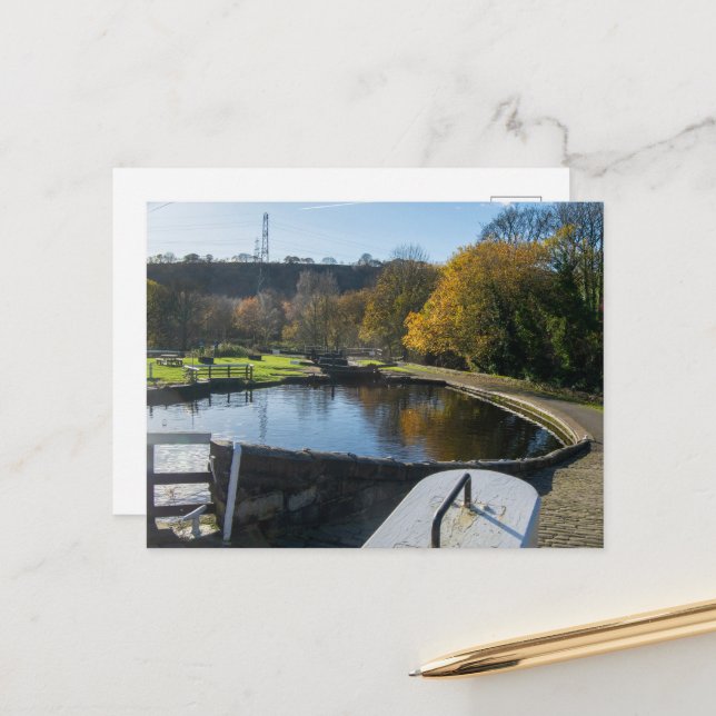Calder und Hebble Navigation: Salterhebble-Schleus Postkarte (Vorderseite/Rückseite Beispiel)