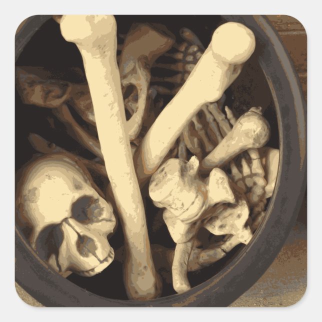 Caldron of bones. quadratischer aufkleber (Vorderseite)