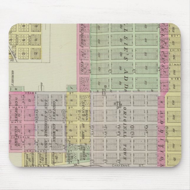 Caldwell, Cherokee, Opolis und McCune, Kansas Mousepad (Vorne)