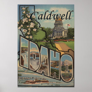 Caldwell, Idaho - Große Buchstabenszenen Poster