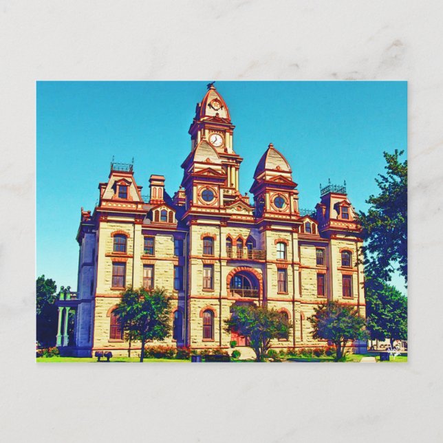 Caldwell Landkreis Courthouse, Lockhart, TX. Postkarte (Vorderseite)
