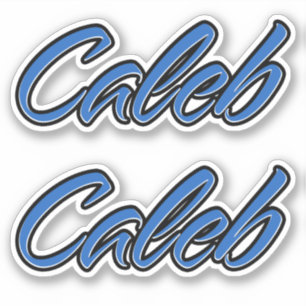 Caleb Nom autocollant Stickerset bleu