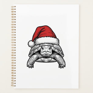 Calèche de Noël Tortue Chapeau de Père Noël Gravur