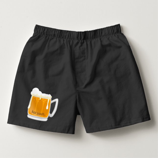 Caleçon Conception de la bière avec votre nom (Devant)
