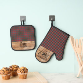 Caledonia Modern Original Scottish Tartan Ofenhandschuh & Topflappen-Set