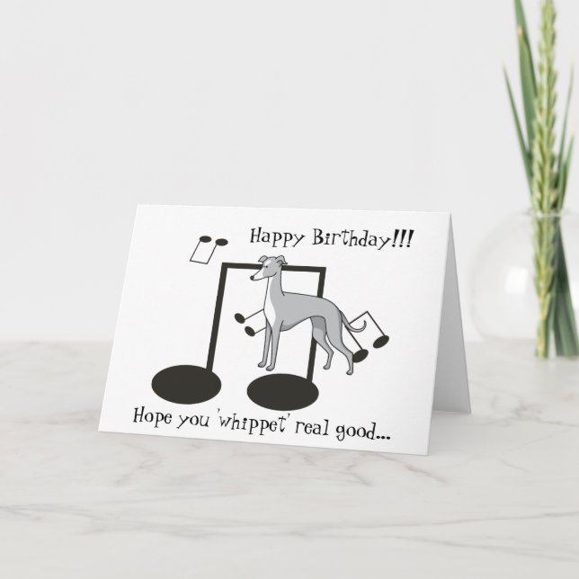 Calembour de whippet - carte de voeux (Devant)