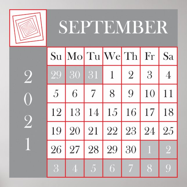 calendar 2021 September Poster (Vorne)