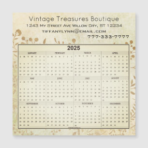 Calendar Heart Leaf Tree Blumenstrauß Grün Magnetkarte