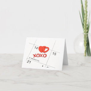 Calendar Herz St. Valentine Tageskarte Feiertagskarte