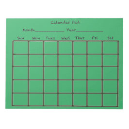 Calendar Pad Green Notizblock