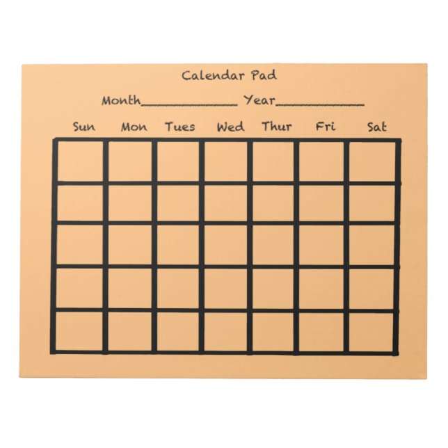 Calendar Pad Orange Notizblock (Vorderseite)