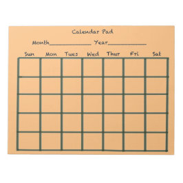 Calendar Pad Orange Notizblock