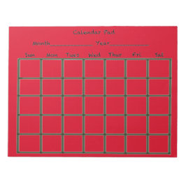 Calendar Pad Red Notizblock