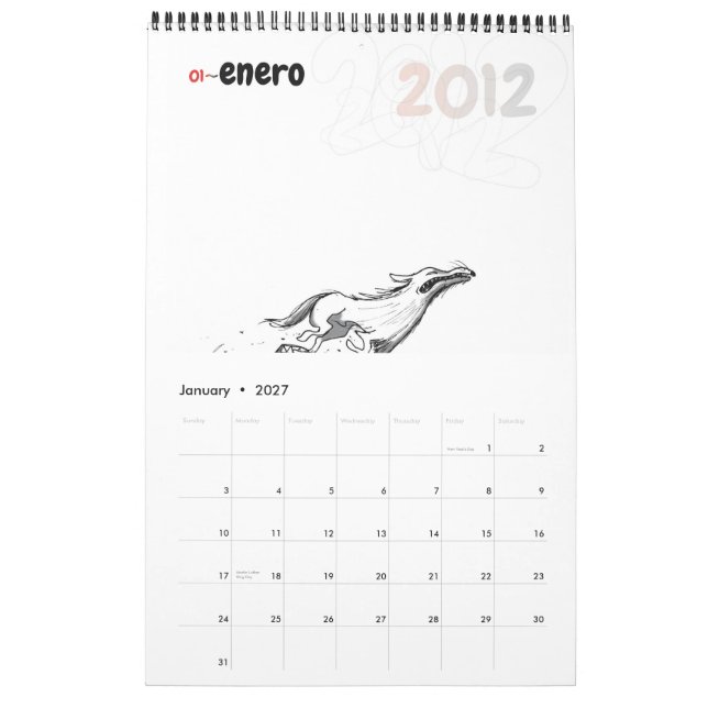 Calendario 2012 YonoFui Kalender (Jan 2027)
