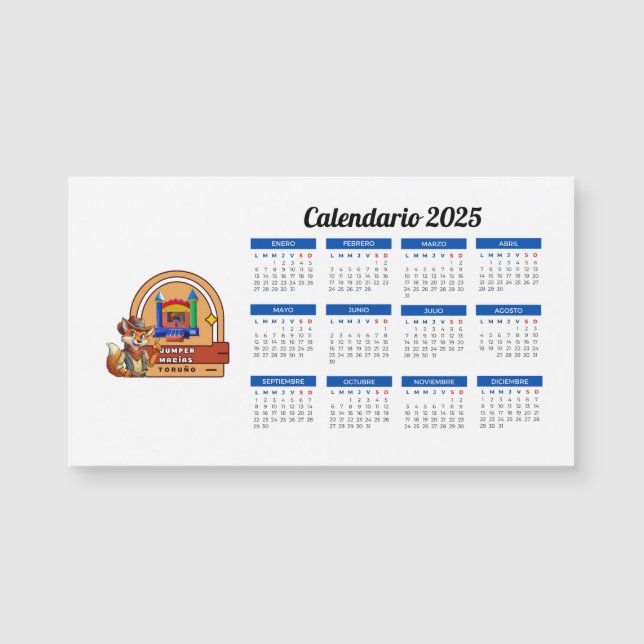 Calendario 2025 con logo magnetkarte (Vorderseite)