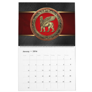 Calendrier [100] Lion assyrien ailli - Lamassu d'or