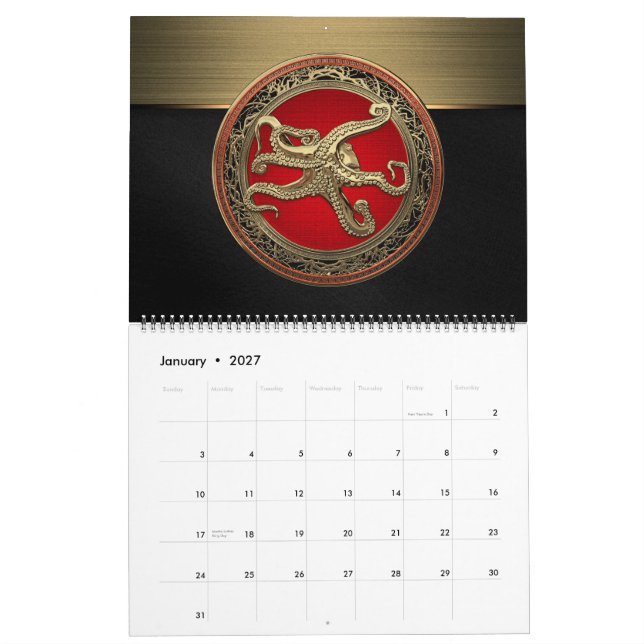 Calendrier [100] Octopus d'or sacré en posture défensive (Jan 2027)