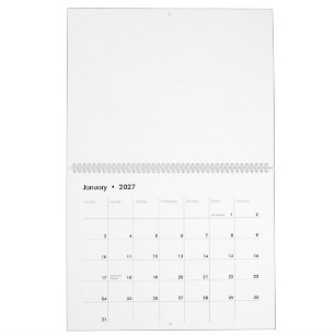 Calendrier 11" x 14,25" Deux pages grand blanc