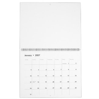 Calendrier | 11" x 14,25" Deux pages grand noir