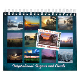 Calendrier 12 étapes slogans de récupération nuages calendrie