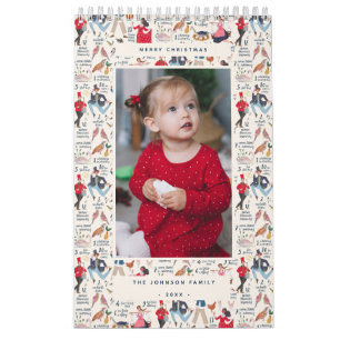 Calendrier 12 Jours de Noël Photo écru