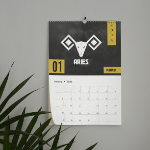 Calendrier 12 signes d'astrologie zodiaque indienne