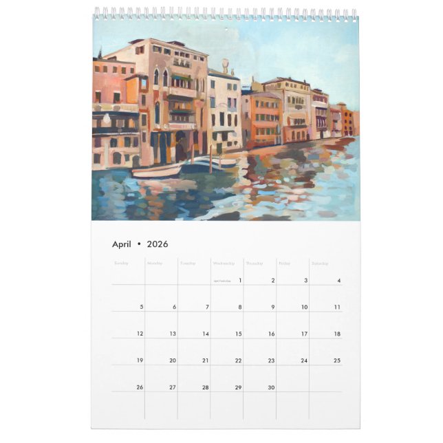 Calendrier 14 Peintures de Venise, Italie (Apr 2026)