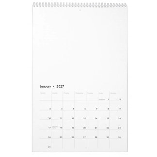 Calendrier | 17" x 11" page simple blanc moyen