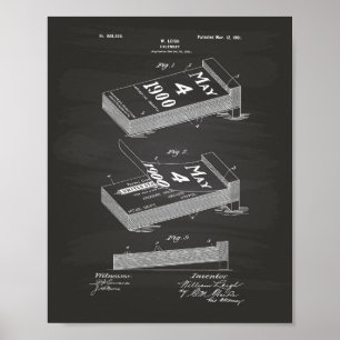 Calendrier 1901 Brevet Art Tableau Noir
