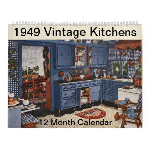 Calendrier 1949 Cuisine Vintage Décor Ferme 12 mois