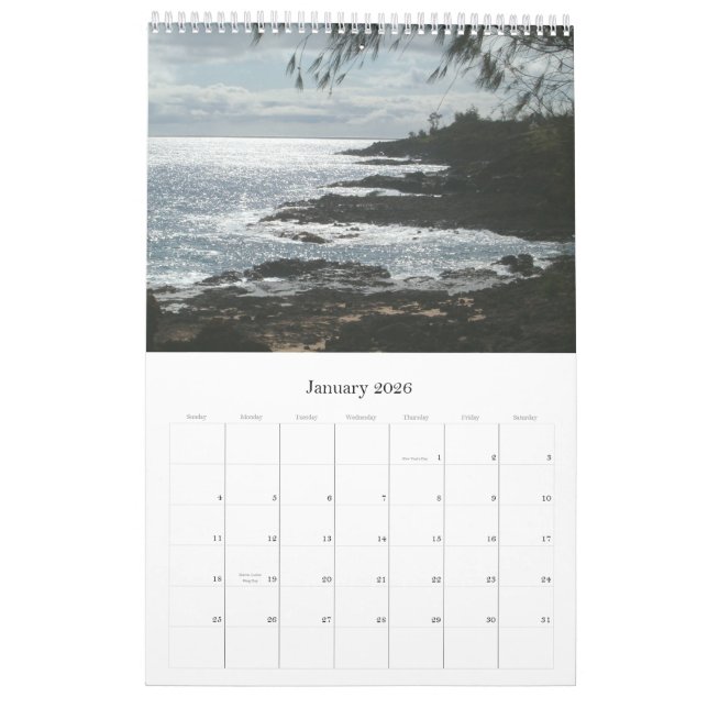 Calendrier 2007 :  Île de Kauai (Jan 2026)