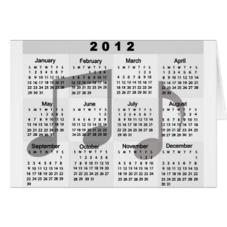 Calendrier 2012 avec la copie de notes musicales