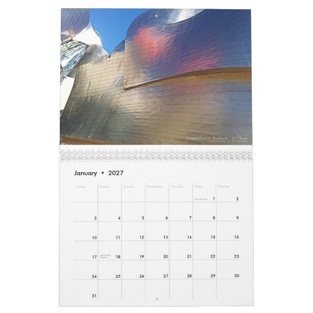 Calendrier 2012 d'architecture (Jan 2027)