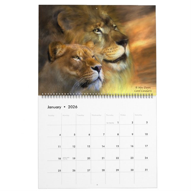 Calendrier 2012 d'art de lion (Jan 2026)